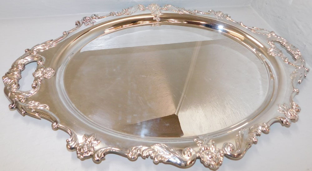 Nickel Silverplated Serving Tray (1 of 4)
