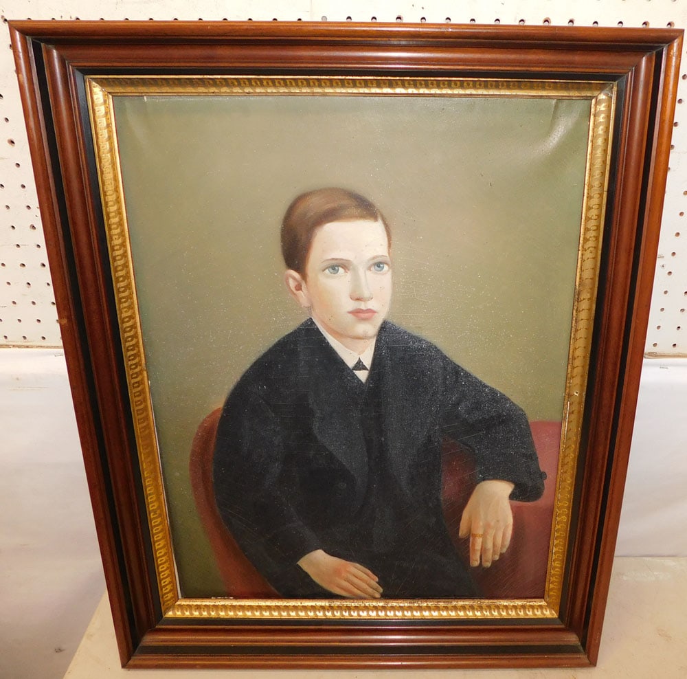Antique Oil on Canvas Portrait of Organist John Patrick Doran in Walnut Frame: Antique Oil on Canvas Portrait of Organist John Patrick Doran in Walnut Frame. 25 1/4" x 31 1/4" ALL DESCRIPTIONS AND ANY CONDITION STATEMENT GIVEN BY LANGSTON AUCTION GALLERY ARE STRICTLY OPINIONS AN