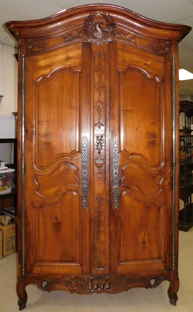19th Century Carved Walnut French 2 Door Wardrobe (1 of 9)