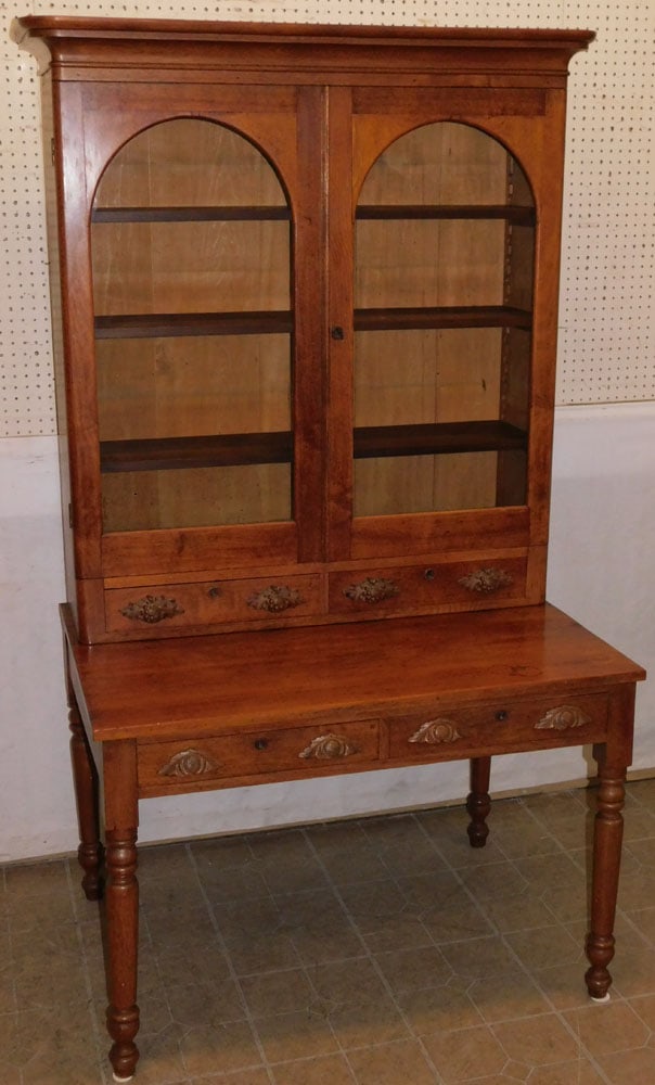 19th Century 2 Part Southern Walnut Writing Desk Secretary, (Found in Virginia) (1 of 7)
