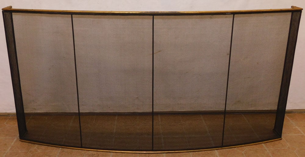 Antique Brass & Wire Mesh Fire Screen (1 of 4)