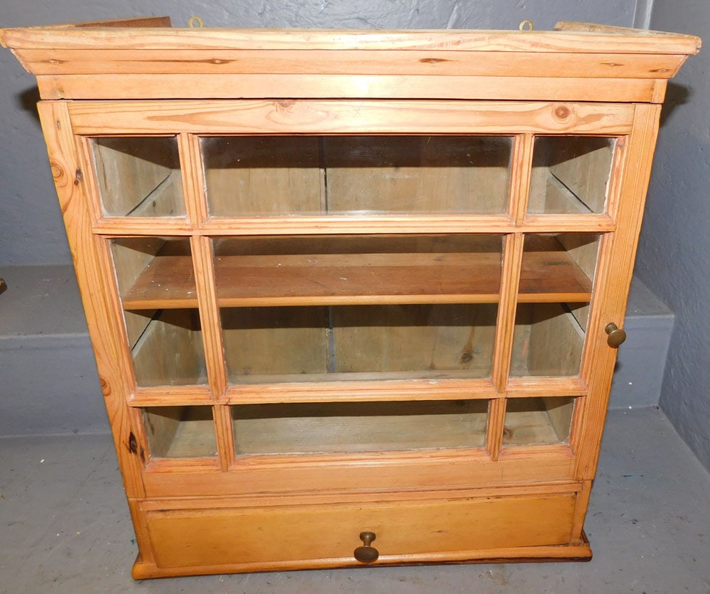 19th Century Pine Table Top 1 Door Cabinet with 1 Drawer (1 of 5)