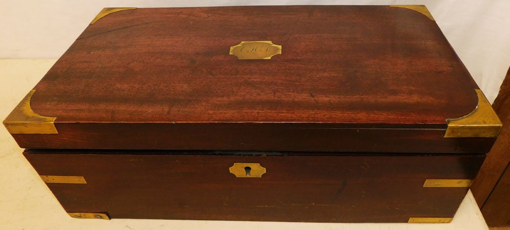 19th Century Mahogany & Brass Bound Lap Desk (1 of 4)