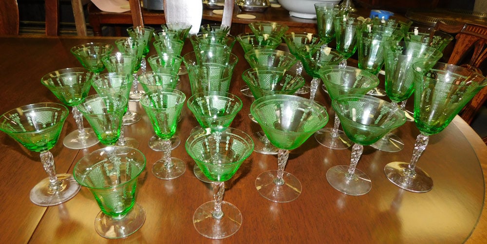 38 Pieces of Beverly Green Fostoria Stemware (1 of 4)