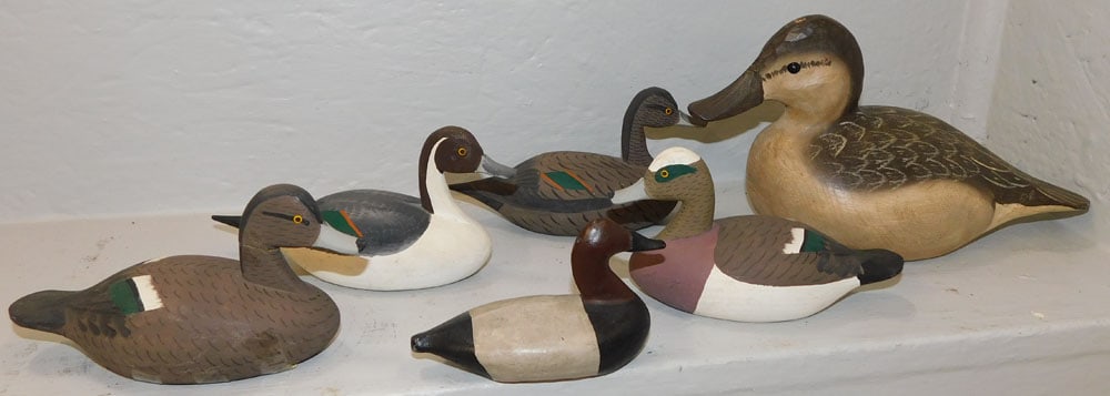 5 Painted Wood Duck Decoys & 1 Painted Metal Duck Decoy, (Largest Signed Jimmy Bowden) (1 of 5)