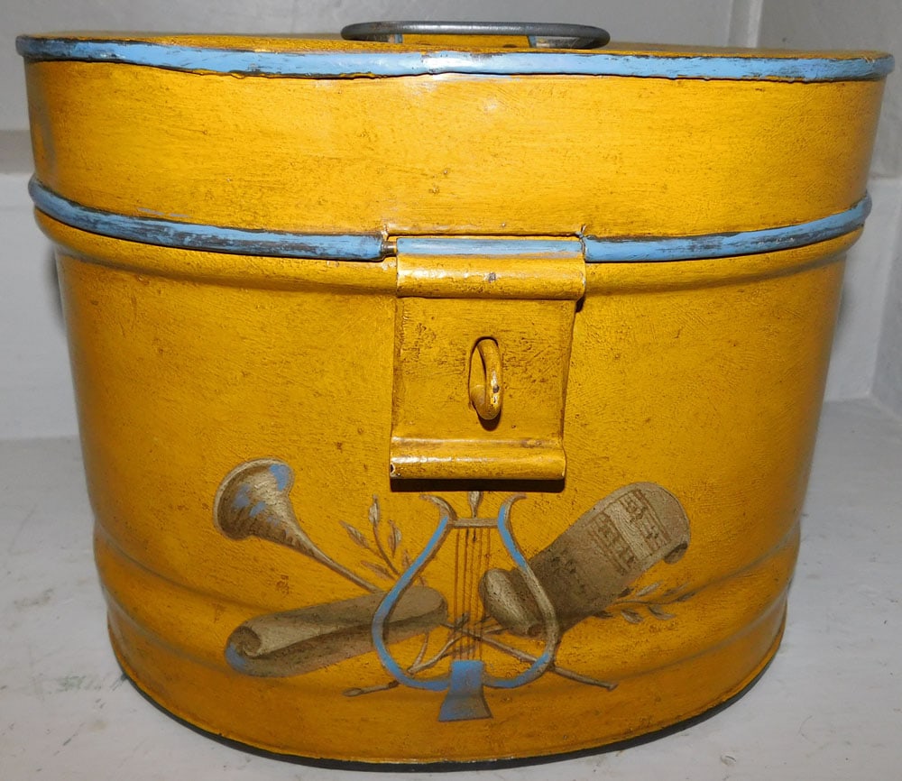 Antique Painted Tole Hat Box (1 of 4)