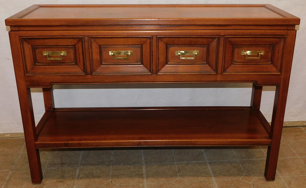 Walnut 2 Drawer Console by Hekman (1 of 6)