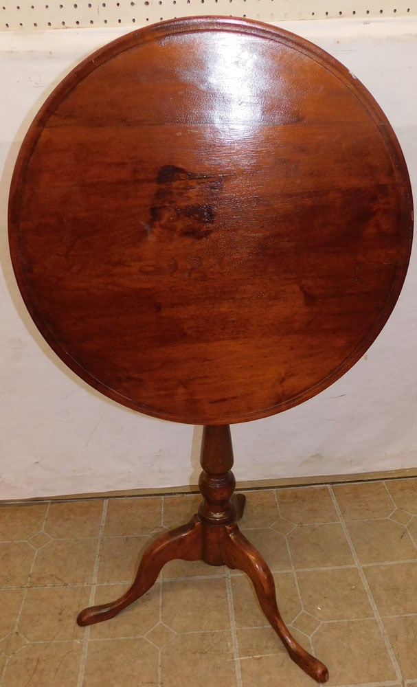 Antique Walnut Dish Tilt Top Tea Table (1 of 3)