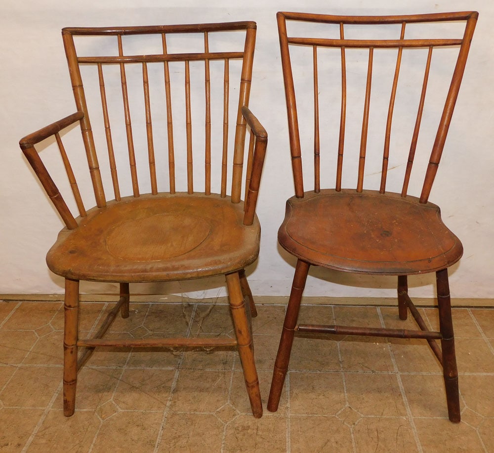 2 Antique Windsor Bird Cage Chairs (1 of 4)