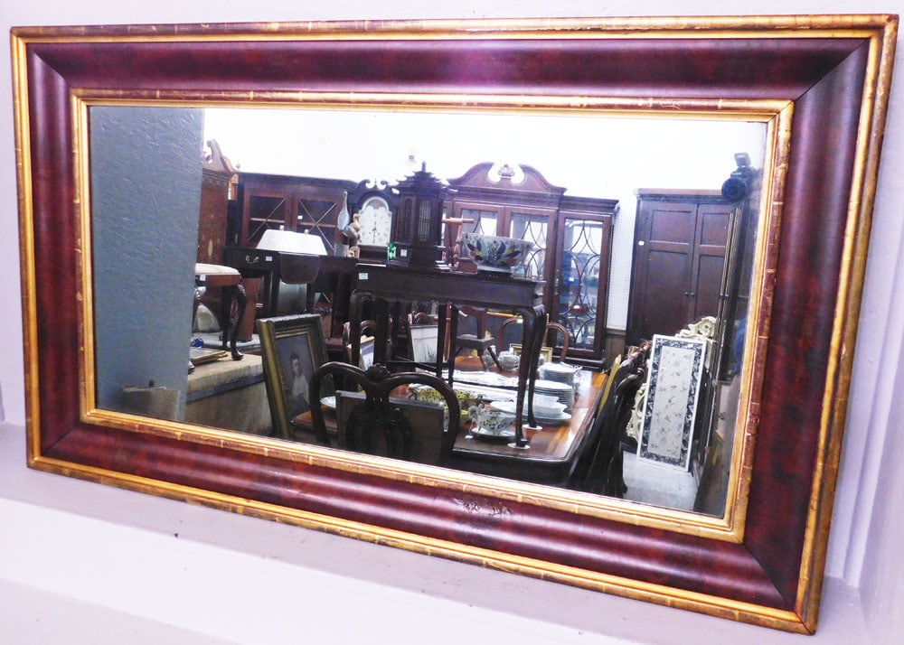 19th Century Gilded & Mahogany Ogee Framed Wall Mirror (1 of 4)