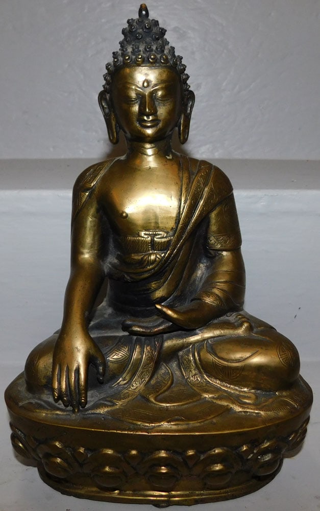 Bronze Oriental Buddha Figure (1 of 2)