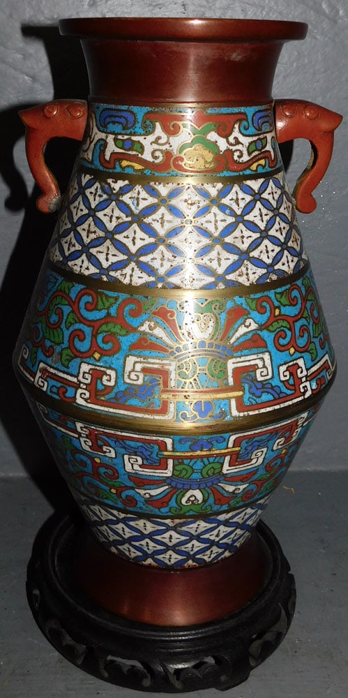 Painted Resin Buddha on Teak Wood Stand,(Some Restoration) (1 of 2)