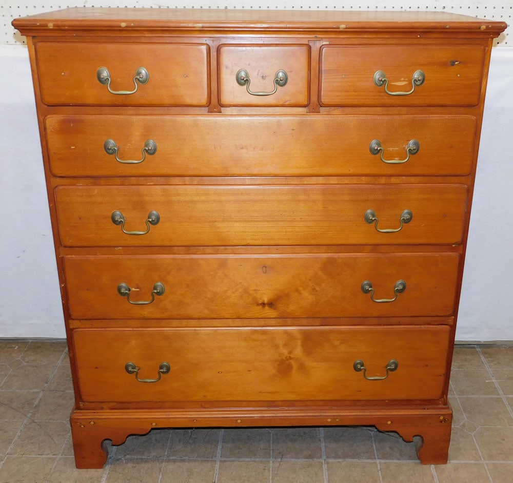 19th Century New England Pine 3/4 Drawer Chest (1 of 4)