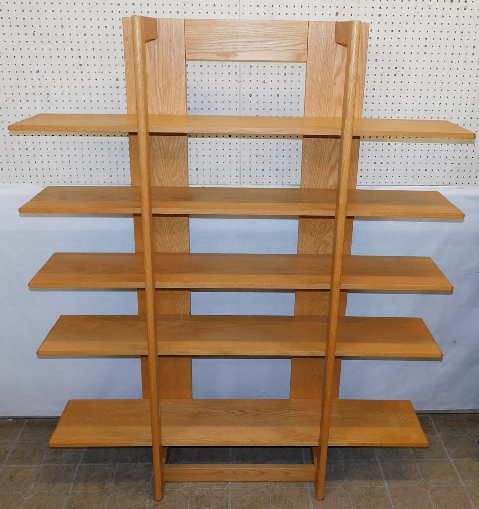 Mid Century Modern 5 Tier Oak Shelf (1 of 4)