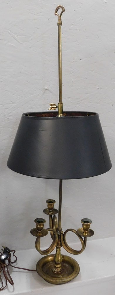 Antique Painted Tole 2 Light Bouillotte Lamp (1 of 4)