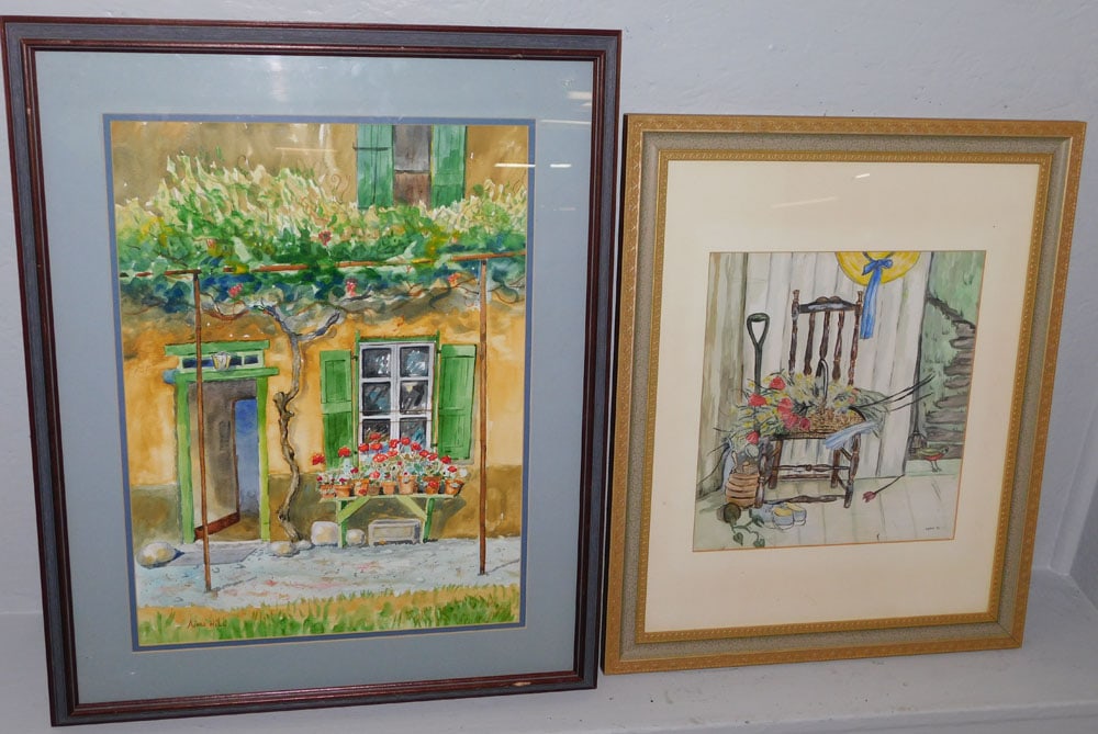 2 Framed Watercolors, Signed by Artist (1 of 6)
