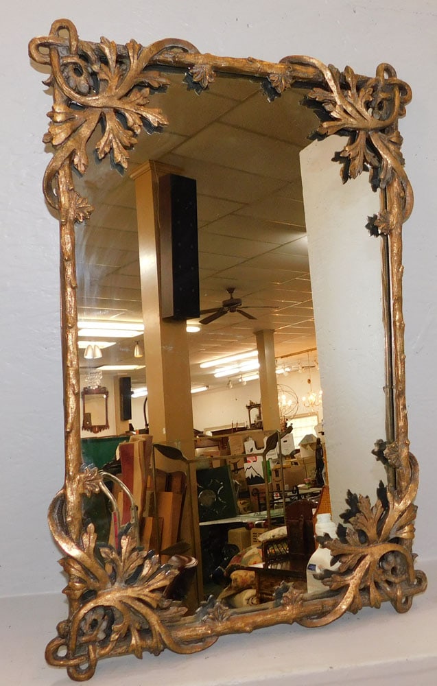 Ornate Gilded Metal Frame Mirror (1 of 5)
