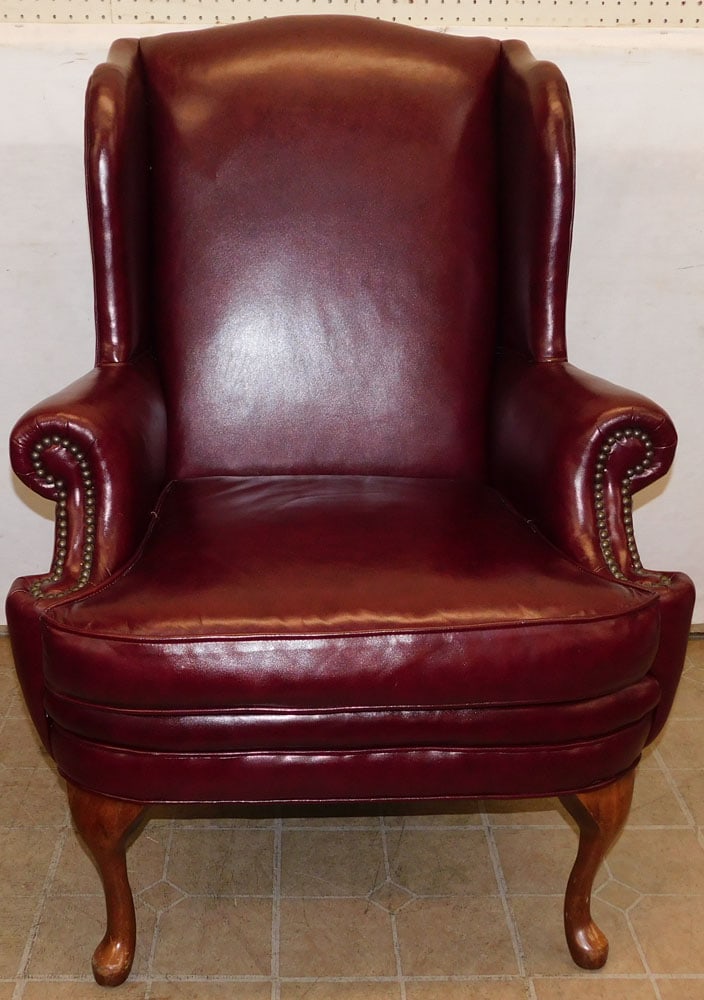 Leather Wing Back Chair by Emerson Leather, NC (1 of 5)