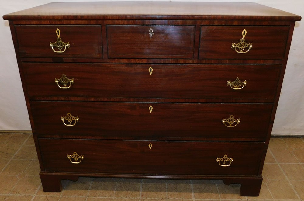 19th Century Mahogany 3/3 Drawer Chest (1 of 8)