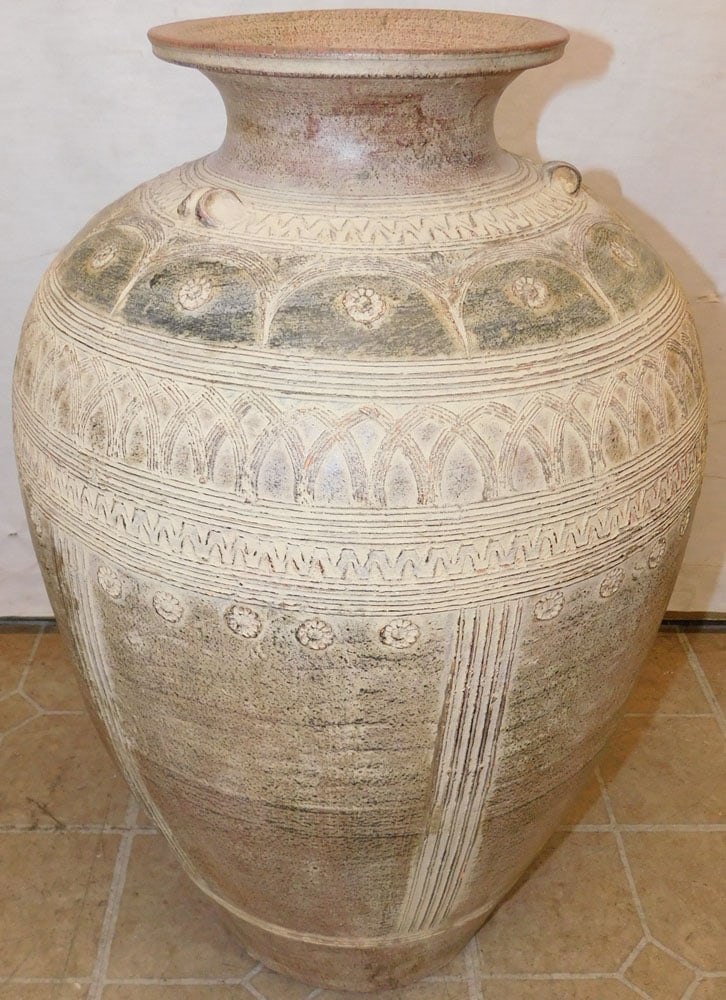 Large Painted Porcelain Vase (1 of 4)