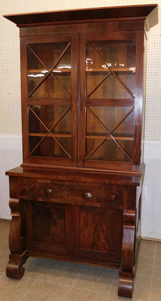 19th Century Mahogany Empire 2 Part Butler's Desk Secretary (1 of 11)