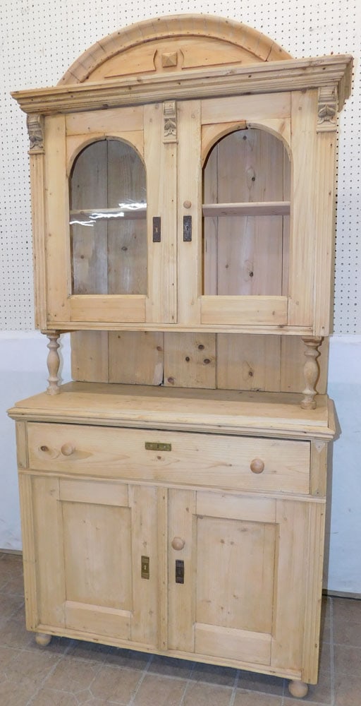 19th Century 2 Part Scrub Pine Cabinet (1 of 11)