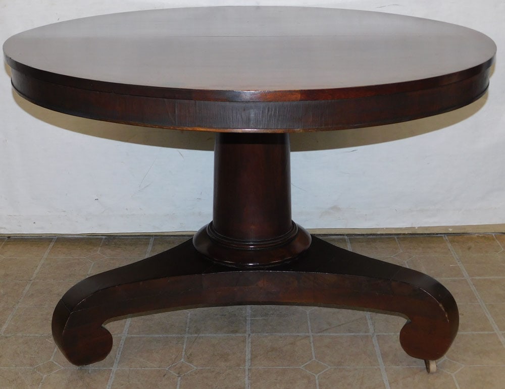 19th Century Round Mahogany Empire Tilt Top Center Table (1 of 7)