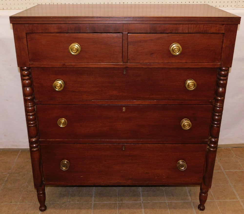 19th Century Cherry Sheraton 2/3 Drawer Chest (1 of 9)