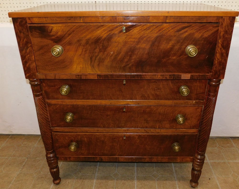 19th Century Mahogany Empire 4 Drawer Chest (1 of 6)