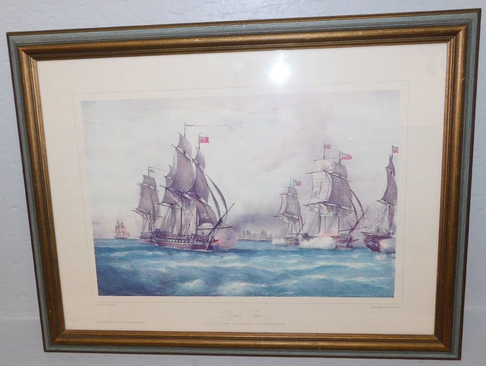 Framed Battle Ship's Print (1 of 5)