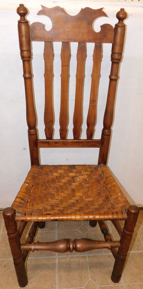 19th Century New England Maple Barrister Back Side Chair (1 of 4)
