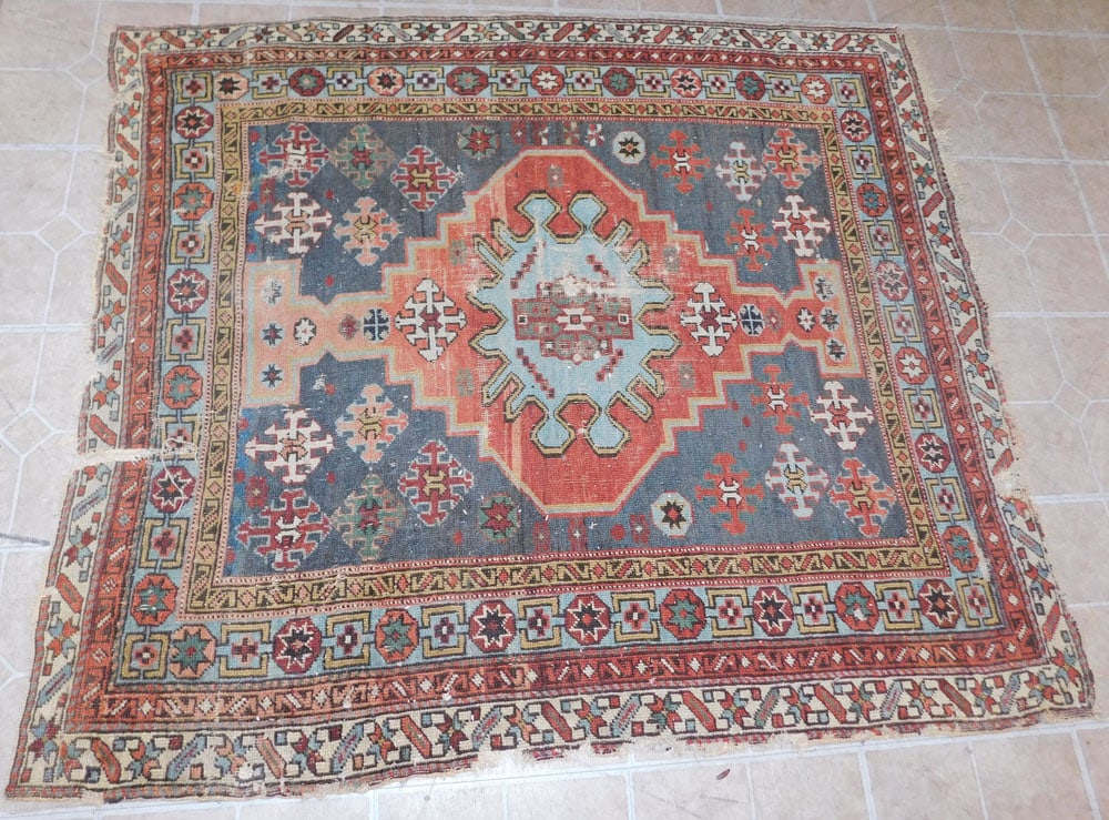 Antique 3’11” x 4’6” Handmade Oriental Rug (1 of 5)