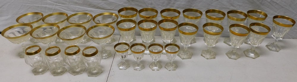 Lot of Antique Gold Rim Stemware (1 of 4)