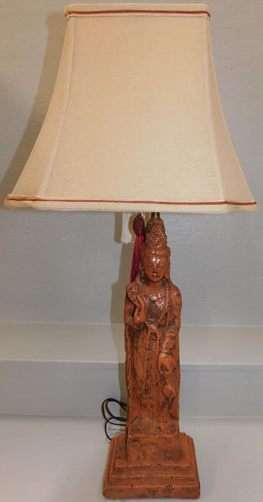 painted ceramic figural lamp (1 of 3)