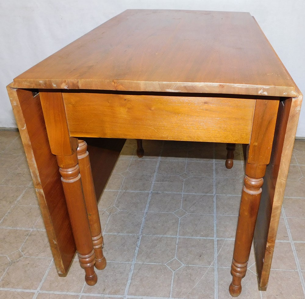 walnut bench made drop leaf dining table (1 of 4)