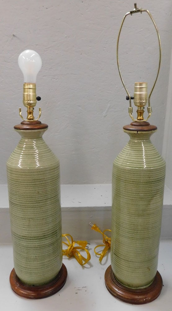 pair pottery lamps (1 of 2)