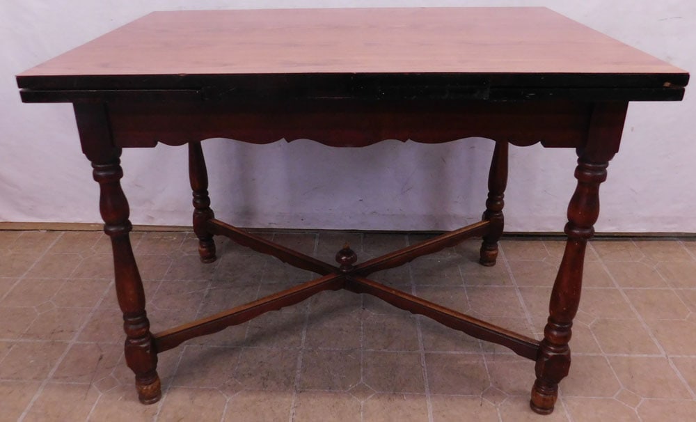 Draw Leaf Dining Table: Draw Leaf Dining Table. 42" W 30" D 30" H "ALL DESCRIPTIONS AND ANY CONDITION STATEMENT GIVEN BY LANGSTON AUCTION GALLERY ARE STRICTLY OPINIONS AND LANGSTON'S SHALL HAVE NO RESPONSIBILITY FOR ERRORS O
