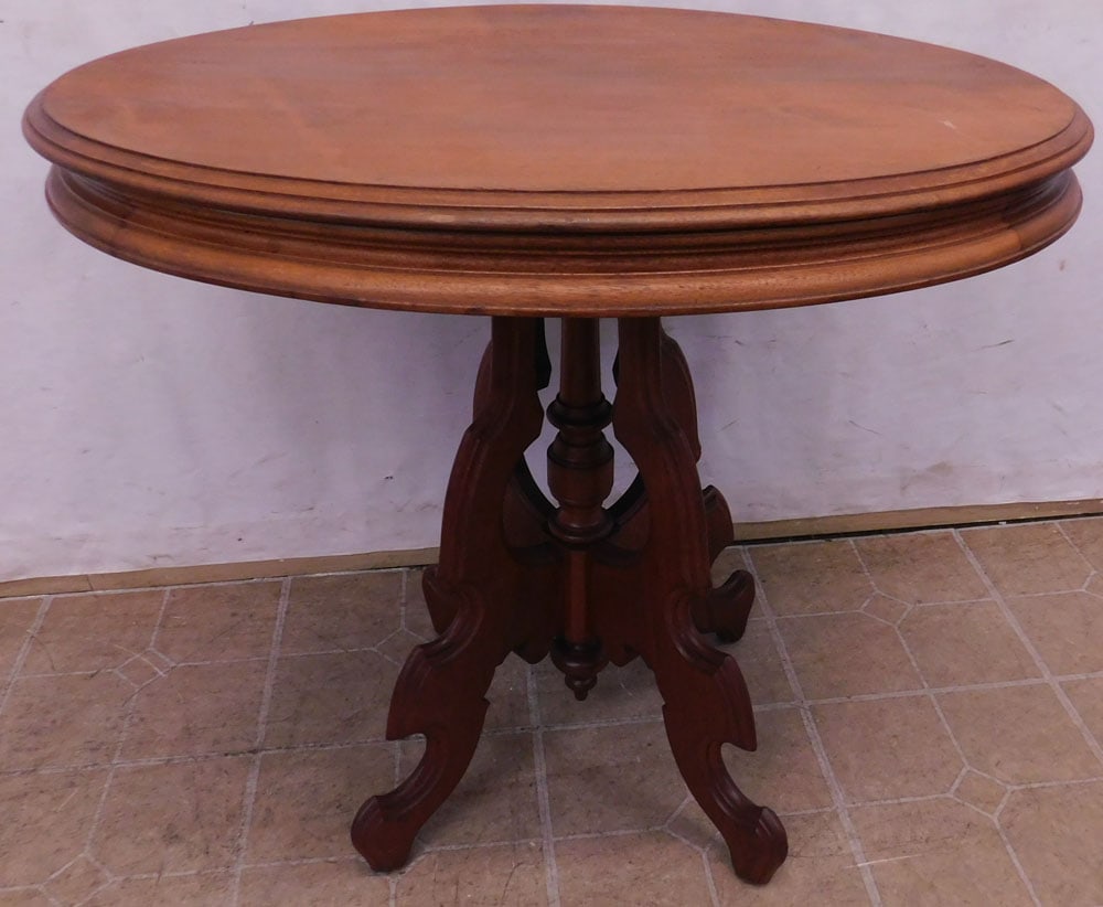Oval Walnut Victorian Lamp Table (1 of 3)
