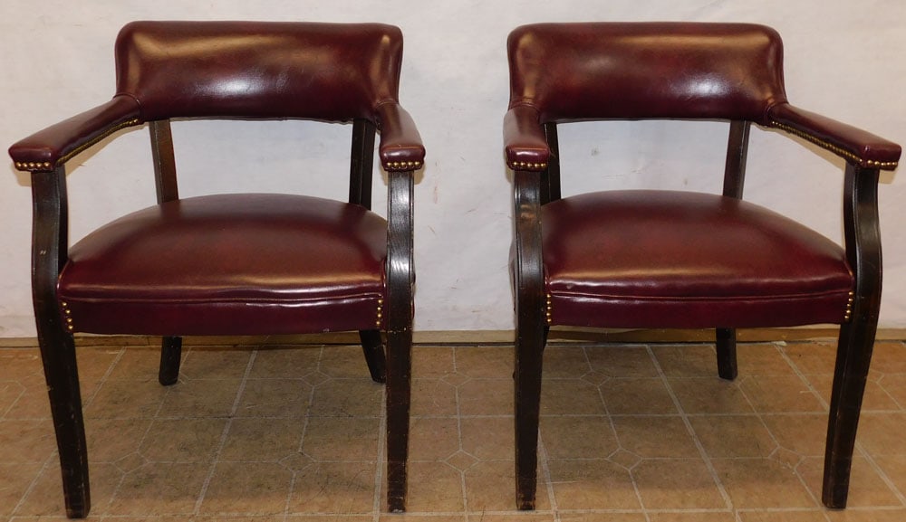 Pair of Vinyl Upholstered Office Chairs (1 of 5)