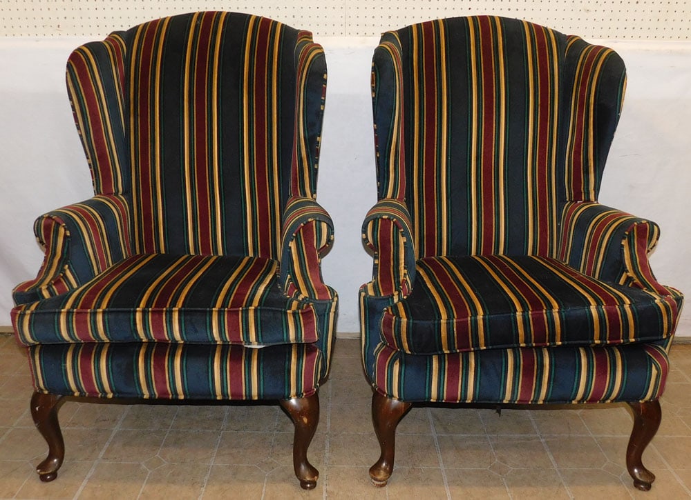 Pair of Upholstered Wing Back Chairs (1 of 2)