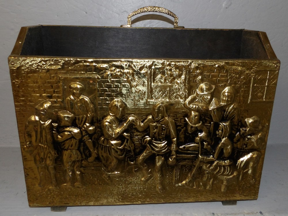 Embossed Brass Magazine Stand (1 of 3)