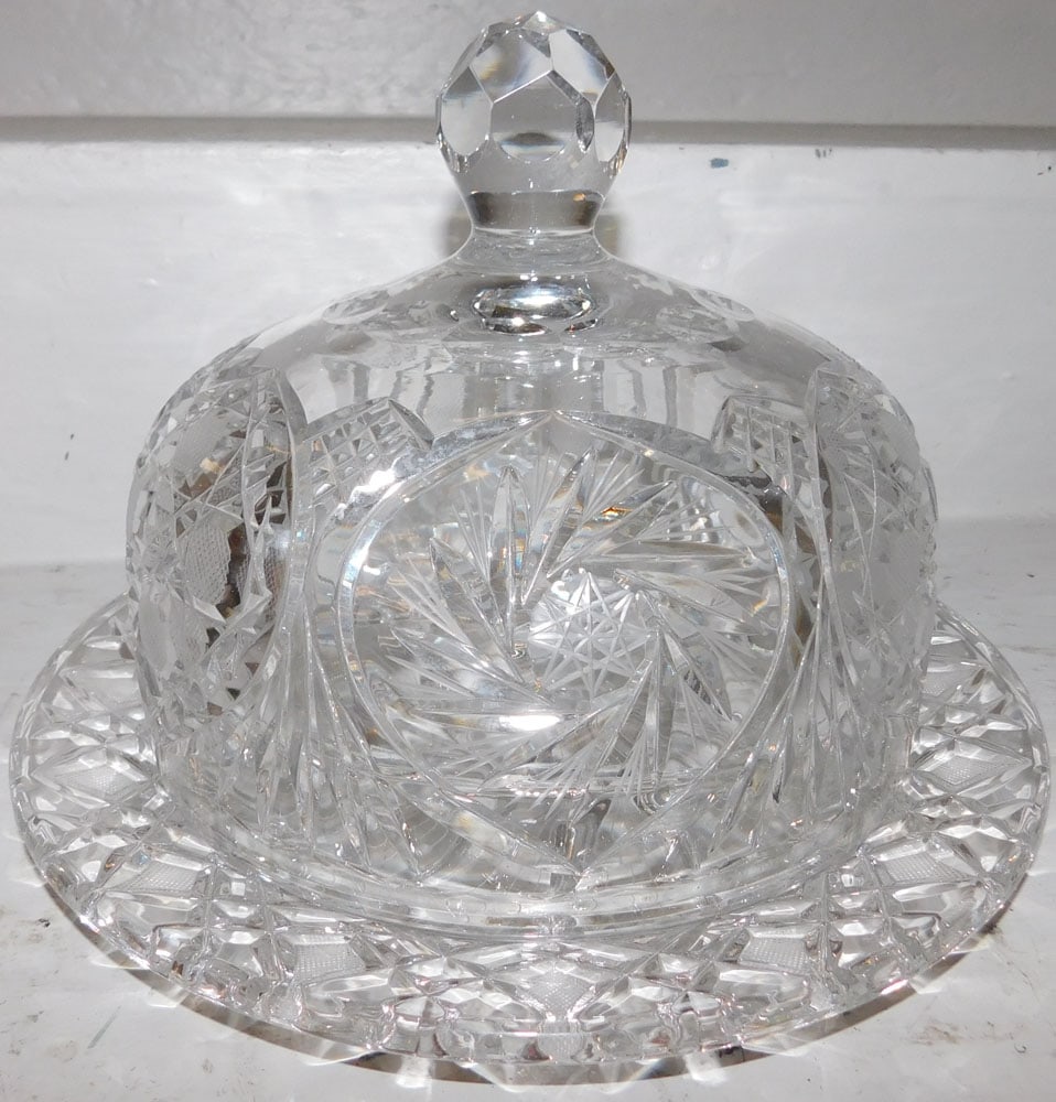 Cut Glass Cheese Dish (1 of 3)