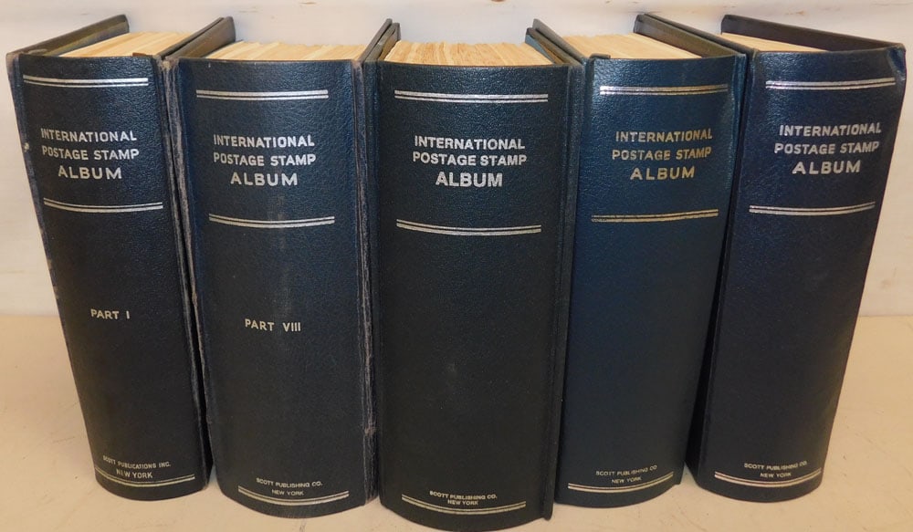 5 International Stamp Albums, (Some Have Stamps) (1 of 5)