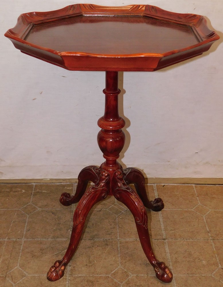 Carved Mahogany Lamp Table (1 of 4)