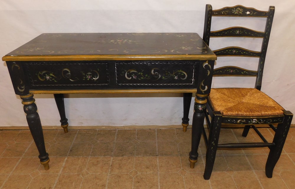 Paint Decorated Desk & Chair (1 of 8)