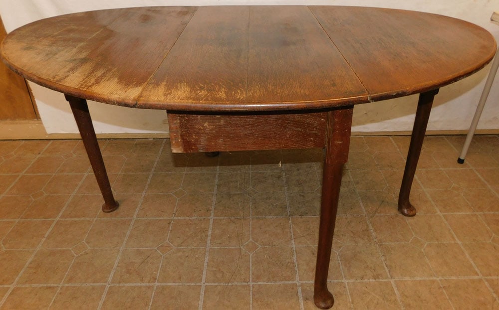 19th Century English Oak Queen Anne Drop-Leaf Table (1 of 5)