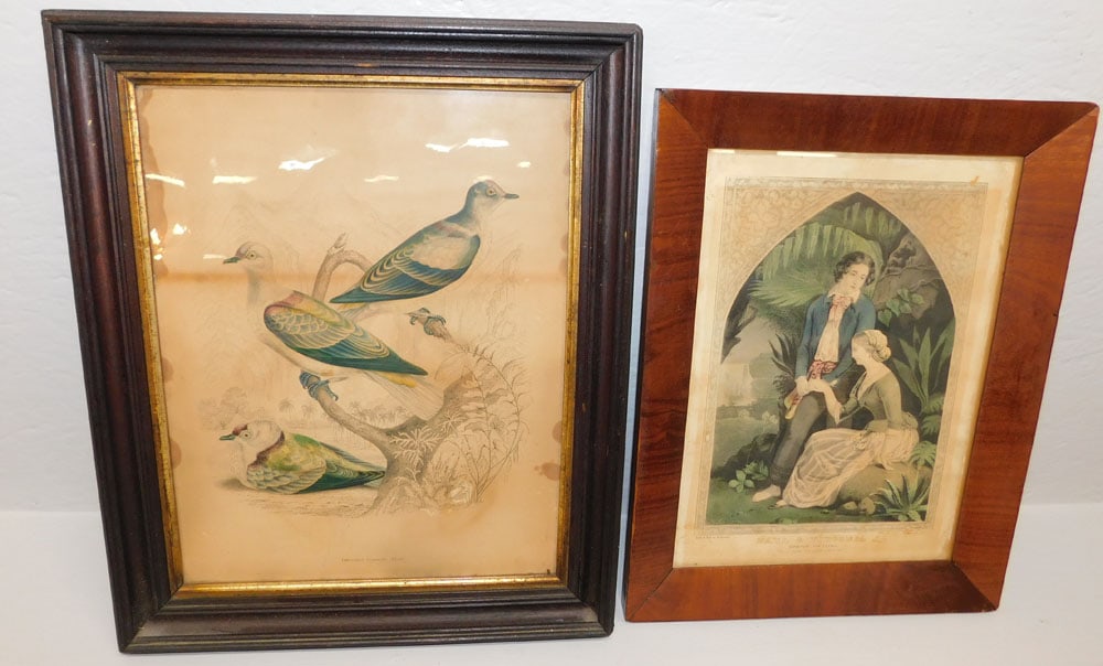Antique Hand Colored Bird Engraving & Framed Currier & Ives Print (1 of 5)