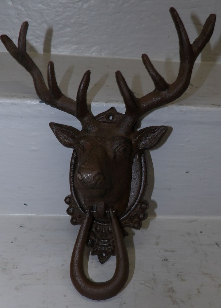 Painted Cast Iron Stag Door Knocker (1 of 3)