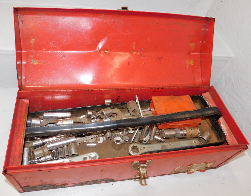 Metal Tool Box With Tools (1 of 3)