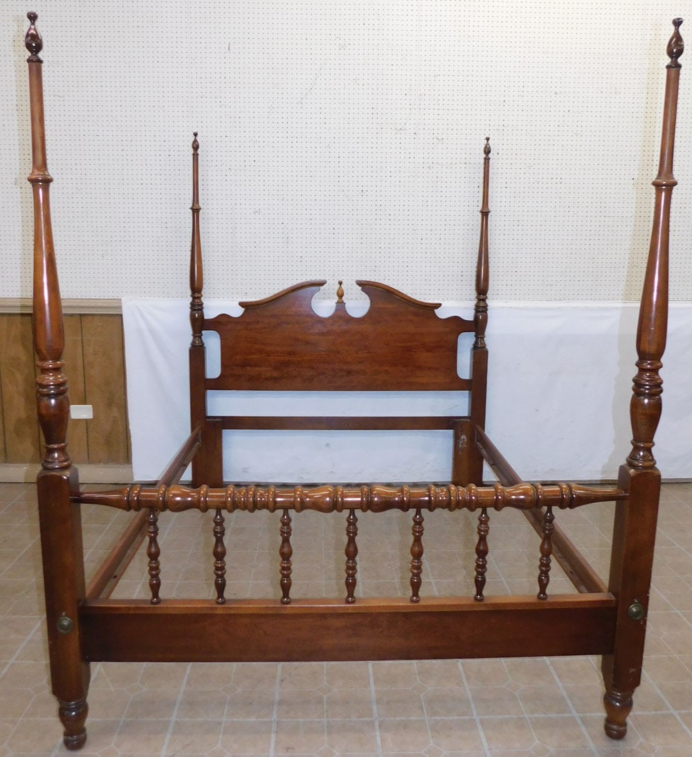Cherry Four Poster Queen or Full Size Bed, (As Is) (1 of 6)